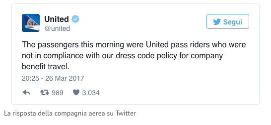 Non si vola con i leggings United Airlines