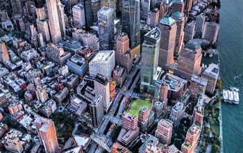 vista aerea con palazzi di Lowe Manhattan